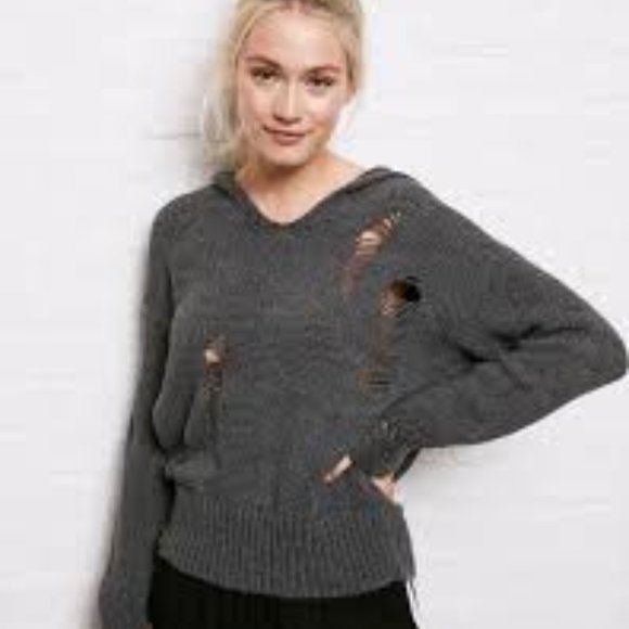 American Eagle Outfitters Sweaters - Dark grey sweater hoodie